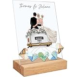 GRAVURZEILE Personalisiertes Geldgeschenk Hochzeit - Acrylglas mit Hochzeitsauto - Premium Hochzeitsgeschenke für Brautpaar - Hochzeitsgeschenke Geld - Hochzeit Geschenk - Mit Name und Datum