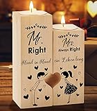 Hochzeitsgeschenke für Brautpaar, KAAYEE Herzförmiger Kerzenhalter Geschenke Hochzeit für Paare, Mr und Mrs Verlobungsgeschenk für Beide, Jahrestag Geschenk zur Hochzeit (Frischvermählte)