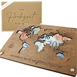 Woodland Mail Geldgeschenk Hochzeit Hochzeitsgeschenke für Brautpaar Geldgeschenke Verpackung mit Hochzeitskarte (Weltkarte)